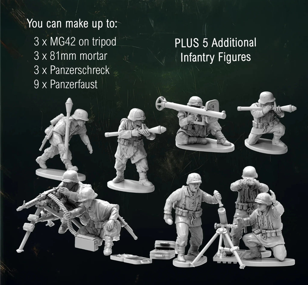 VICTRIX German Heavy Weapons Support (x32 Figures) - 28mm WW2 Miniatures