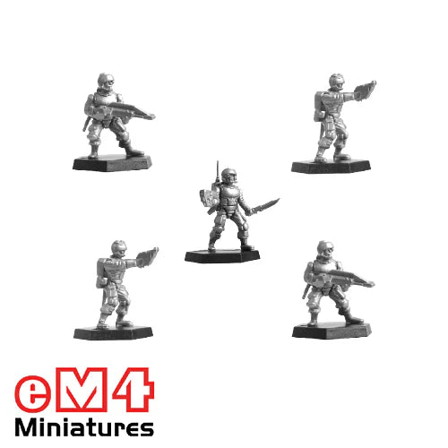 Sci-Fi Infantry Trooper Sprue - x5 28mm Minis - Imperial Guard (eM4)