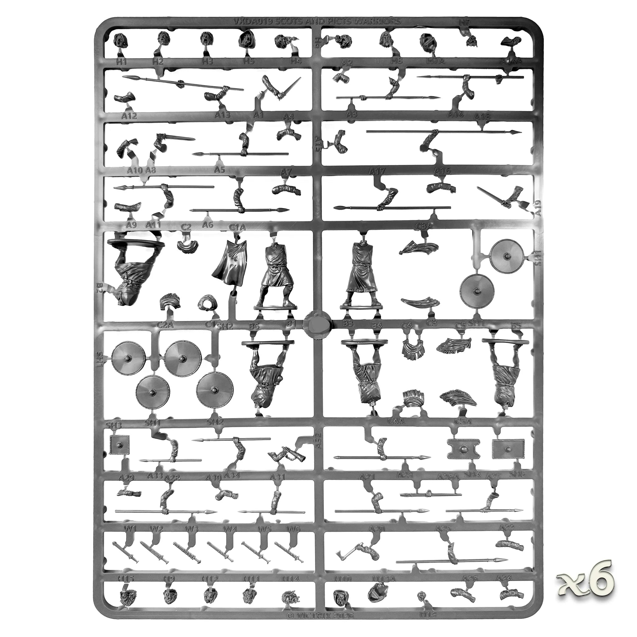 VICTRIX Scots/Picts Sprue (x6 Figures) - 28mm Dark Ages Miniatures